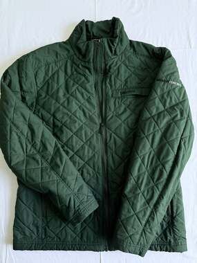 Marmot Quilted Jacket Size Large Green Primaloft Webcor Concrete Logo campcore
